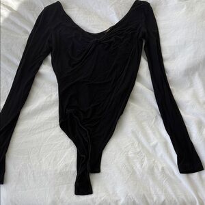 Maje Black Long Sleeve Bodysuit